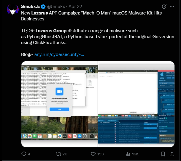 Lazarus Mach-O Man macOS malware kit campaign